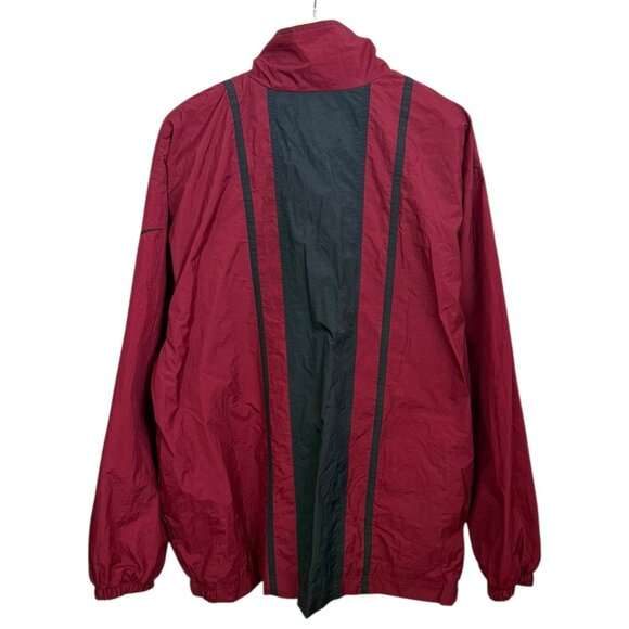 Vintage 90s Nike Mens Windbreaker Burgundy Large Streetwear Retro Sporty - Picture 2 of 8
